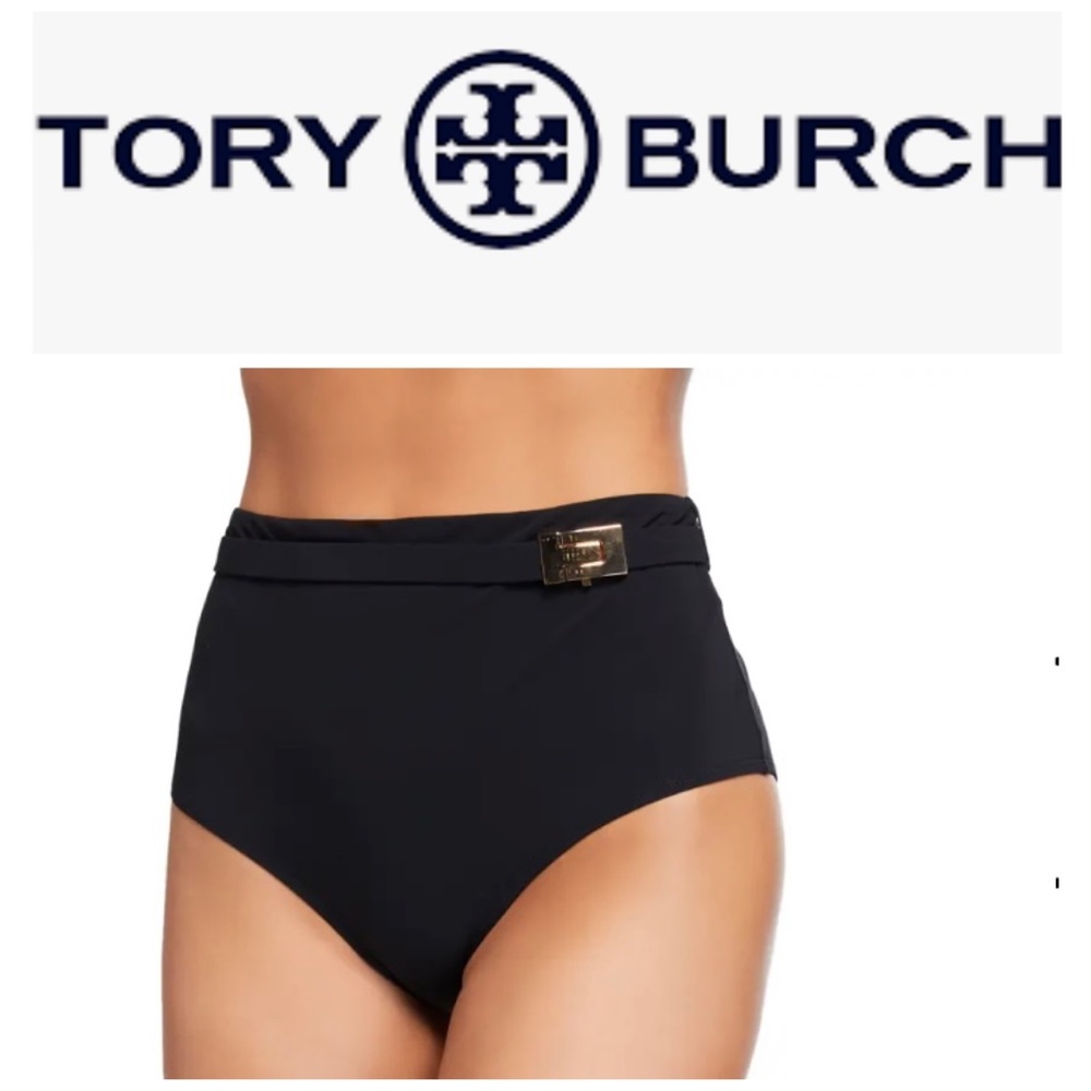 NEW Tory Burch Belted High-Waisted Bikini Bottoms
